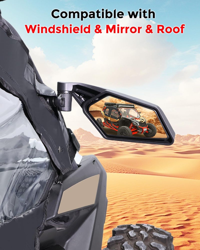 StarknightMT X3 MAX Cab Enclosure Upper Doors, Upgrade Zipper Vent 4-Seat Soft Side Window Compatible With Can Am 2017-2025 Maverick X3 MAX X Turbo R DS RS RR MR, Work with Roof Windshield Mirror - Image 5