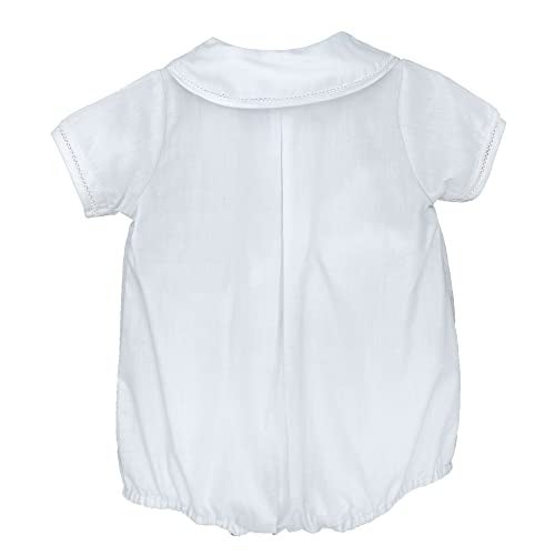 Petit Ami Baby Boys' Sailor Romper with Embroidered Anchors, 6 Months, Blue - Image 2