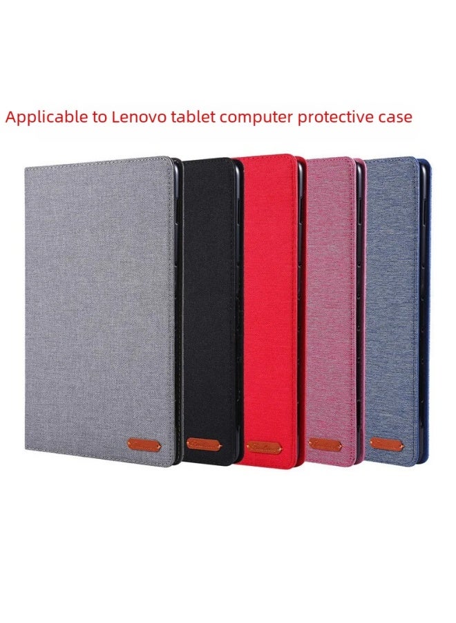 Lenovo Tab M7/m8/m10 Protective Case Denim Fabric Shell Stand For Tablet Computers E-books Case Various Colors Available-Color:Red-Applicable Model:Y700 2023 8.8inch - Image 2