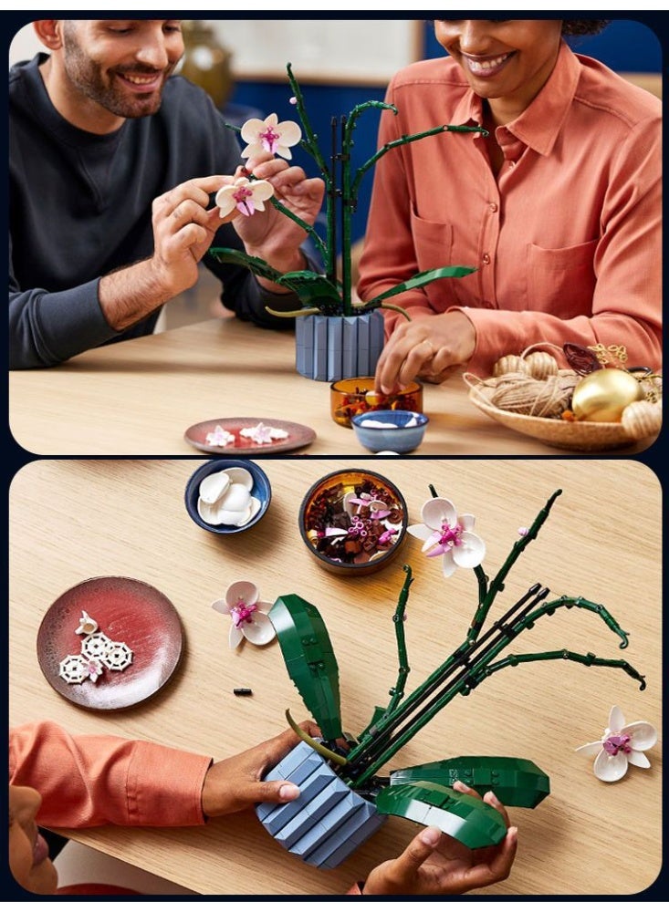 608-Piece Orchid Flower Building Set – Creative DIY Block Toy for Adults & Kids - Image 3
