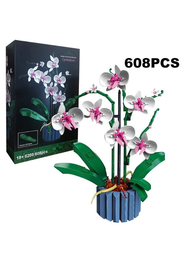 608-Piece Orchid Flower Building Set – Creative DIY Block Toy for Adults & Kids - Image 5