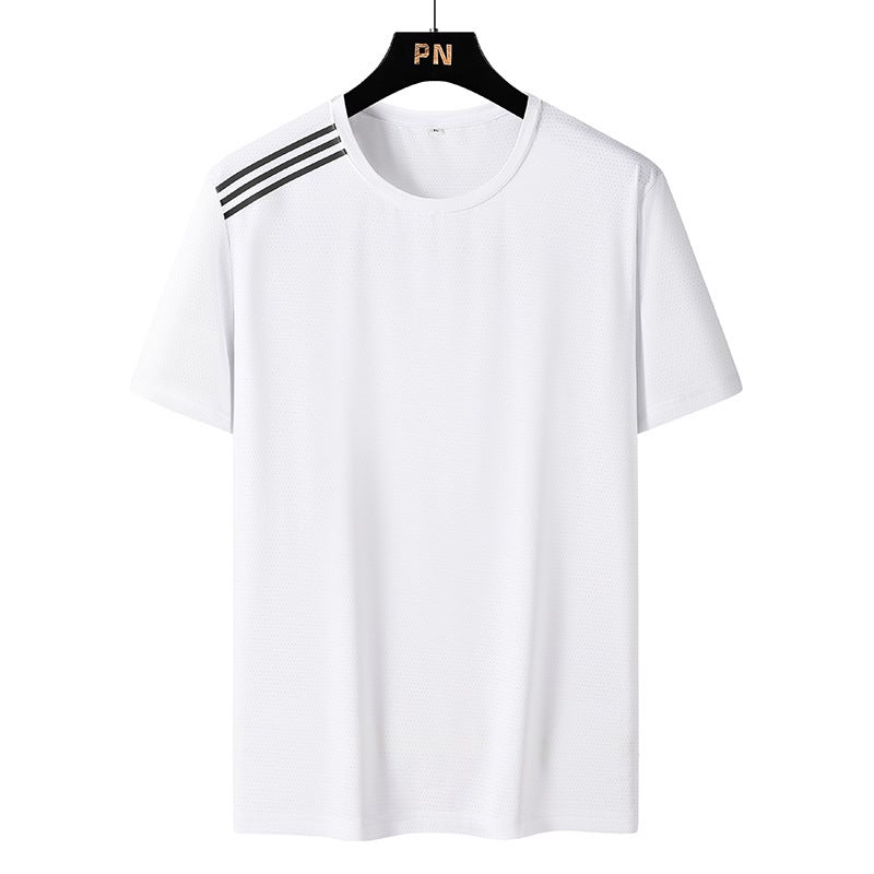2022 New Couple Ice Silk Quick-Drying T-Shirt Plus Size Fat Short-Sleeved T-Shirt Men And Women All-Match - Image 1