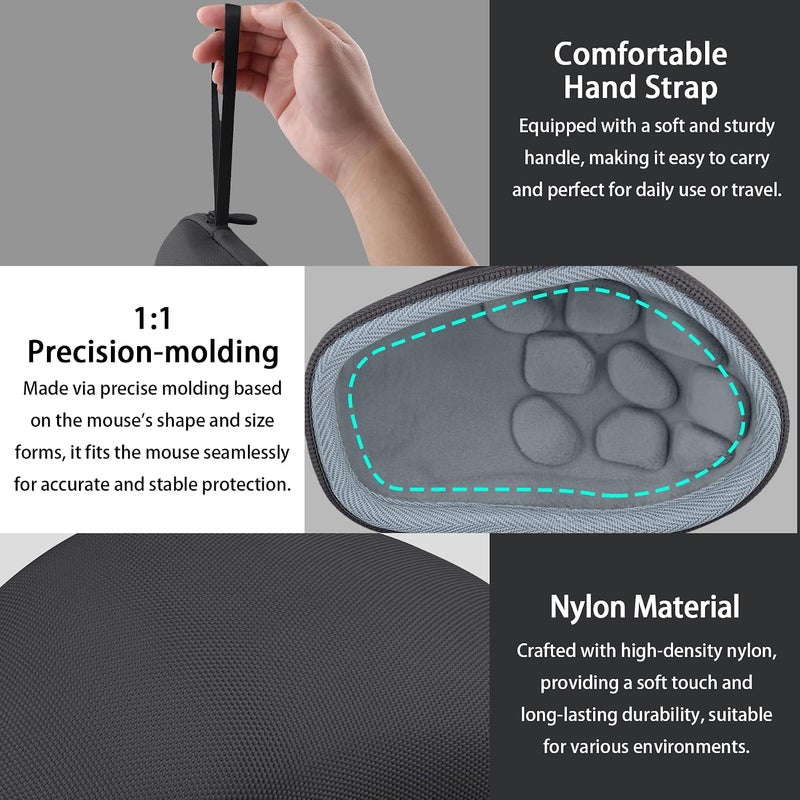 Co2Crea Hard Travel Case for Logitech G604 Lightspeed Wireless Gaming Mouse (Black Case) - Image 3