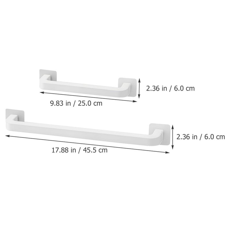 2Pcs White Wall Mounted Hairband Headband Holder Organizer with Towel Bar Bathroom Storage Rack - Image 3