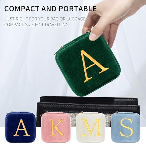 Parima Gifts for Her - Birthday & Valentine's Gifts, Personalized Jewelry Box - Travel Case with Letter H, Green - Image 5