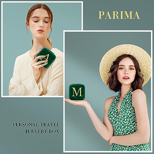 Parima Gifts for Her - Birthday & Valentine's Gifts, Personalized Jewelry Box - Travel Case with Letter H, Green - Image 2