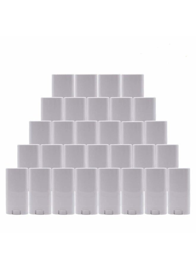 Healthcom 30pcs 0.5 oz White Plastic Deodorant Containers 15ml New Empty Oval Lip Balm Tubes Empty Deodorant Container for Lipstick Crayon Chapstick DIY Make Your Own Deodorant Moisturizer Lotion Bar  - Image 1