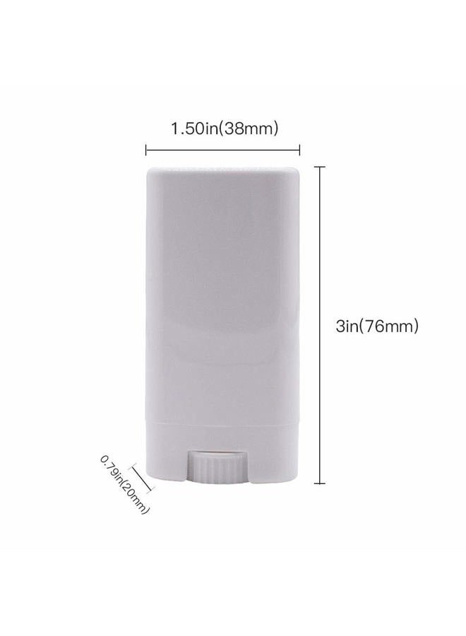 Healthcom 30pcs 0.5 oz White Plastic Deodorant Containers 15ml New Empty Oval Lip Balm Tubes Empty Deodorant Container for Lipstick Crayon Chapstick DIY Make Your Own Deodorant Moisturizer Lotion Bar  - Image 2