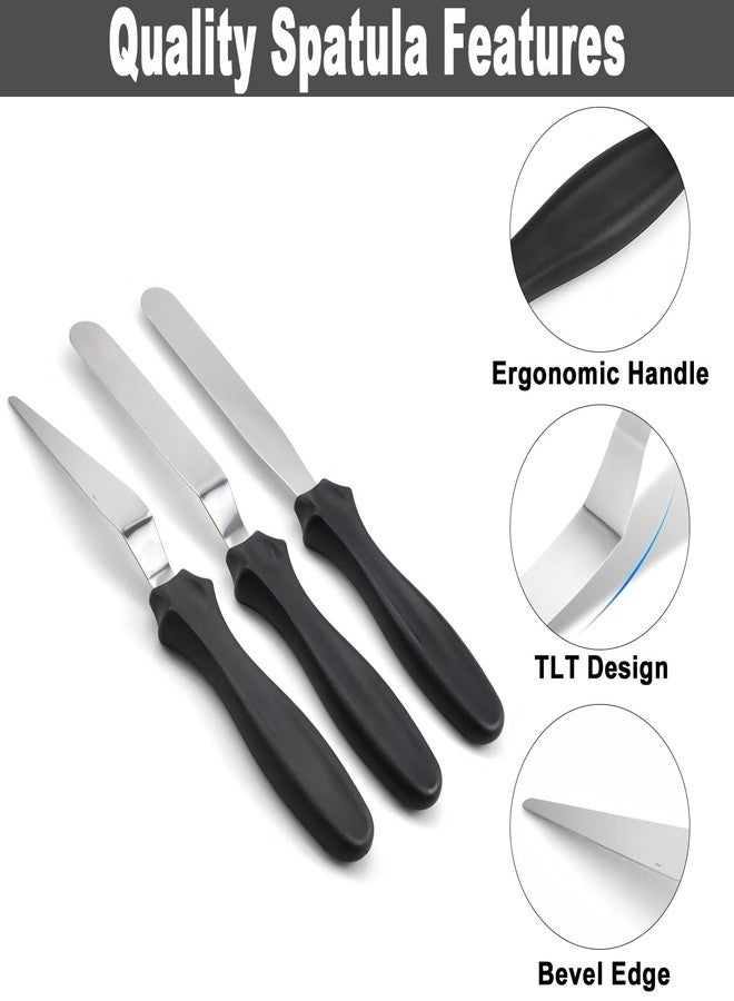 Lmoszuak 3pcs Small Icing Spatula,Lmoszuak Professional food grade stainless steel cake spatula,with Sturdy & Durable Handle Cake Spatula,Frosting smoother spatulas for cake decorating,Baking(4 inch) - Image 5