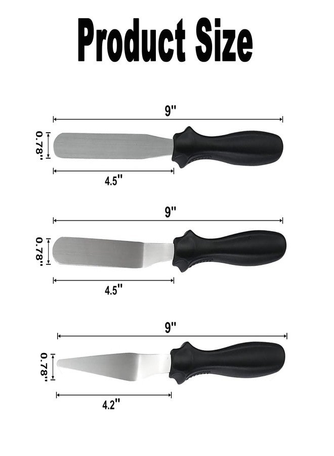 Lmoszuak 3pcs Small Icing Spatula,Lmoszuak Professional food grade stainless steel cake spatula,with Sturdy & Durable Handle Cake Spatula,Frosting smoother spatulas for cake decorating,Baking(4 inch) - Image 2