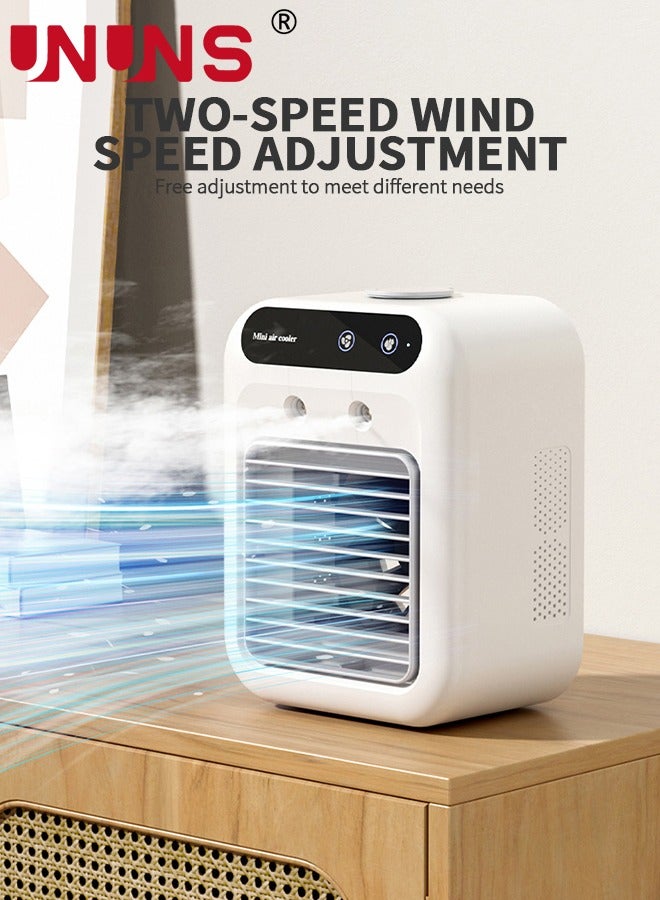UNUNS Portable Air Conditioners,1800mAh Rechargeable Mini Air Conditioner With 2 Cool Mists,Upgraded Personal Desk Air Cooler With 500ML Water Tank For Room,Travel,Office - Image 3