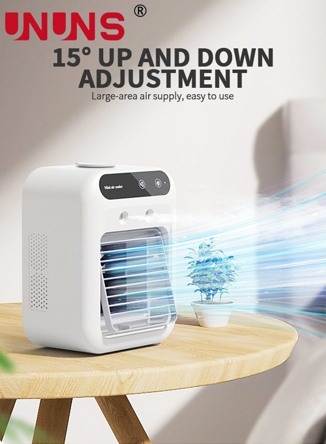 UNUNS Portable Air Conditioners,1800mAh Rechargeable Mini Air Conditioner With 2 Cool Mists,Upgraded Personal Desk Air Cooler With 500ML Water Tank For Room,Travel,Office - Image 5