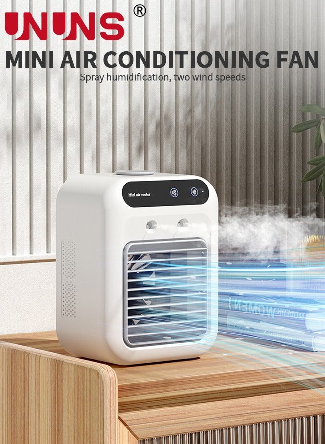 UNUNS Portable Air Conditioners,1800mAh Rechargeable Mini Air Conditioner With 2 Cool Mists,Upgraded Personal Desk Air Cooler With 500ML Water Tank For Room,Travel,Office - Image 2