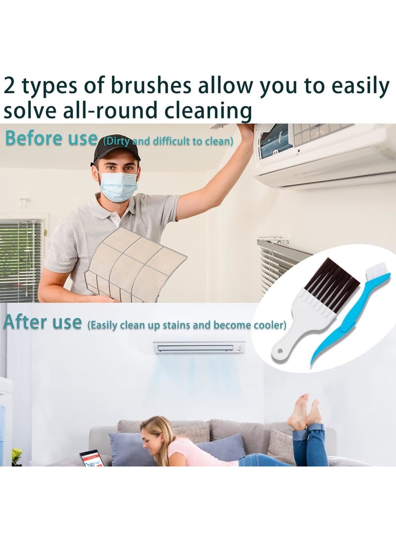 SOLARAE 5 Pcs Air Conditioner Fin Cleaner Set, 3 Different Ac Fin Comb Condenser Fin Straightener,2 Different Brush Condenser Ac Coil Cleaner Air Refrigerator Fin Cleaner Evaporator Radiator Repair Clean Tool - Image 2