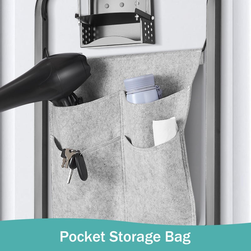 Seiritex Over The Door Ironing Board 14x42 inches with Iron Holder and Pocket Storage Bag, Hanging Iron Board for Home Laundry Room, Black - Image 3