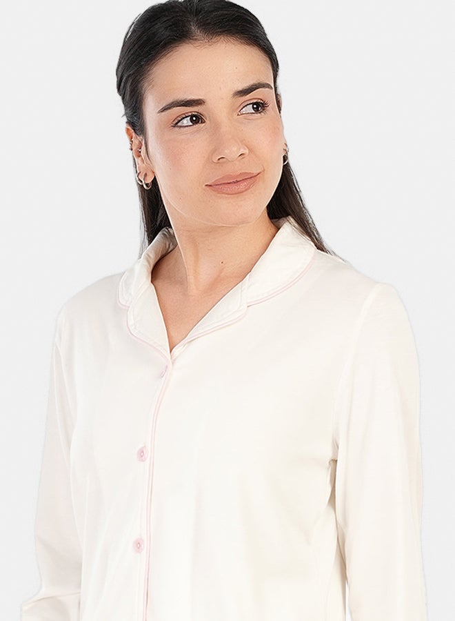 Carina Viscose Contrast Piping Pyjama Set - Image 4