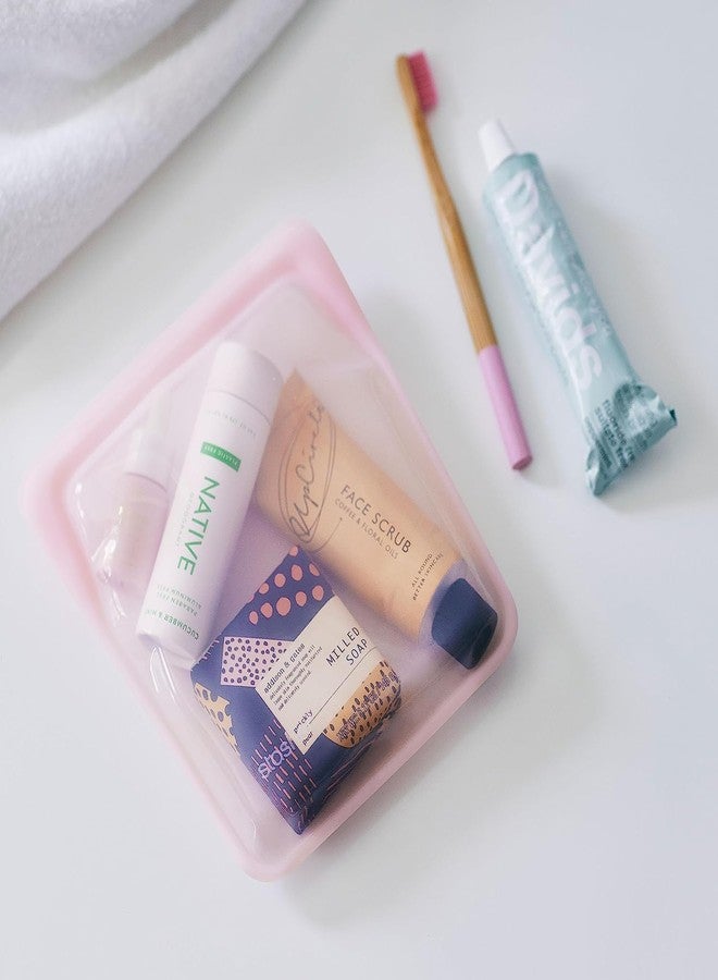 ستاشر كيس تخزين طعام سيليكون ممتاز قابل لإعادة الاستخدام من ستاشر، سعة ربع جالون، شفاف، آمن للاستخدام في الميكروويف، والطهي بتقنية السو-فيد، وغسالة الصحون، والفرن، والفريزر، خالٍ من مادة BPA، مانع للتسرب، صديق للبيئة، سعة 64 أونصة. - Image 4