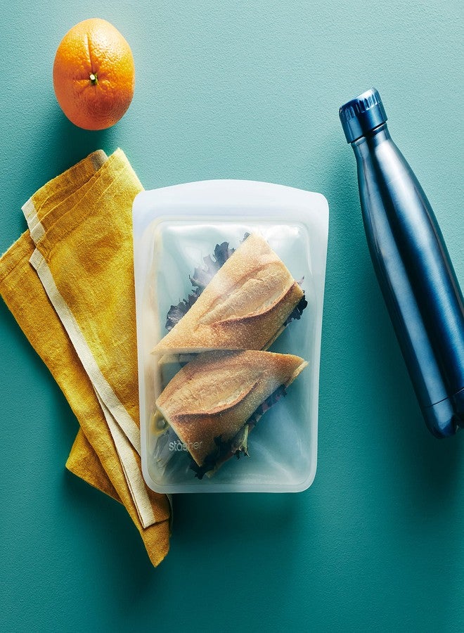 ستاشر كيس تخزين طعام سيليكون ممتاز قابل لإعادة الاستخدام من ستاشر، سعة ربع جالون، شفاف، آمن للاستخدام في الميكروويف، والطهي بتقنية السو-فيد، وغسالة الصحون، والفرن، والفريزر، خالٍ من مادة BPA، مانع للتسرب، صديق للبيئة، سعة 64 أونصة. - Image 2