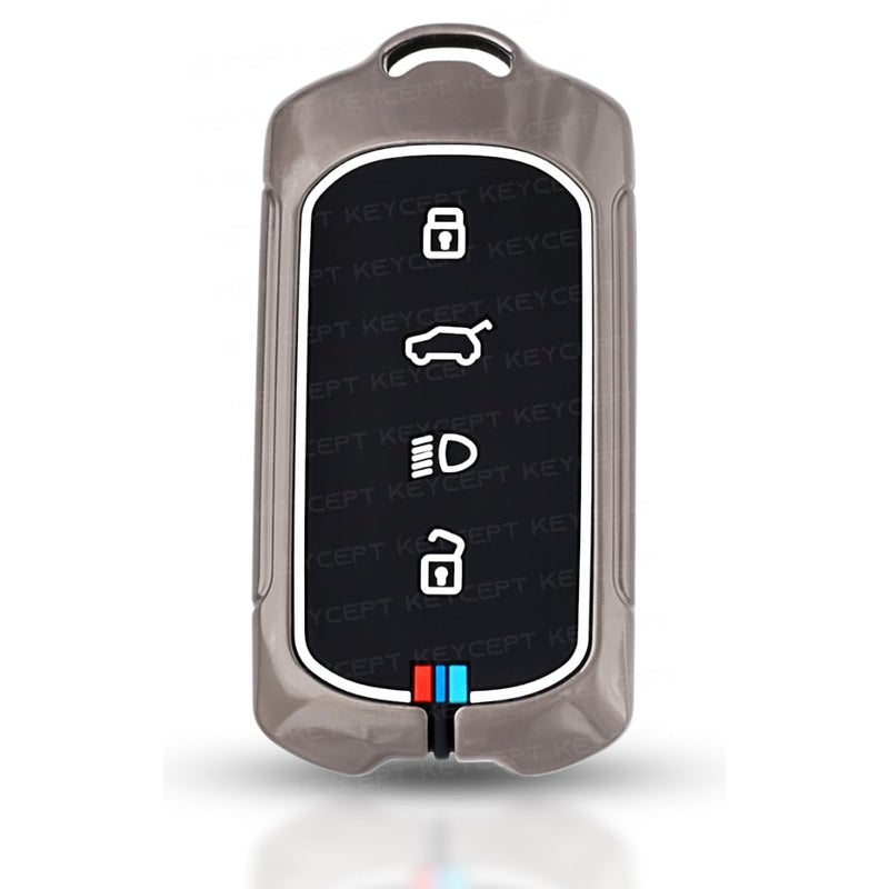 Keycept™ Metal Alloy Key Cover Compatible for Tata Curvv, Curvv EV 4 Button Smart Key (Cover). - Image 1