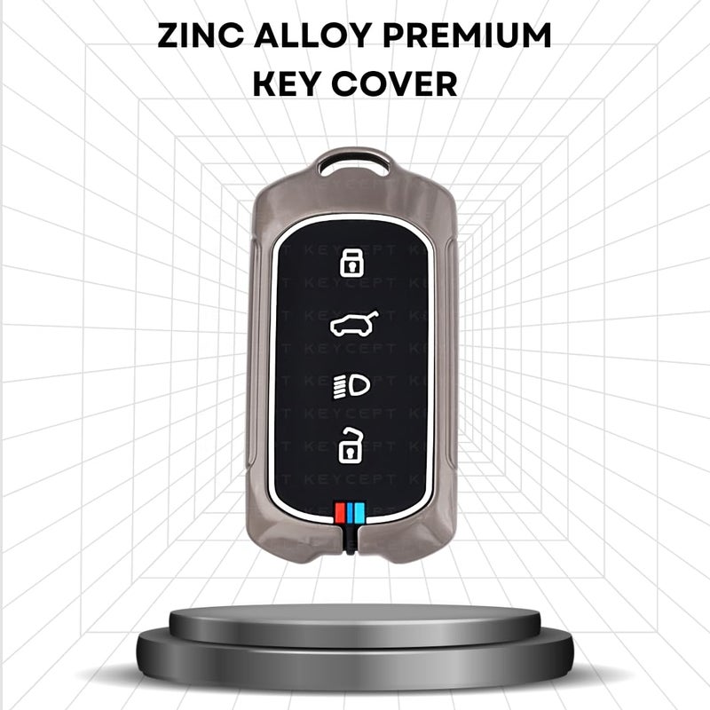 Keycept™ Metal Alloy Key Cover Compatible for Tata Curvv, Curvv EV 4 Button Smart Key (Cover). - Image 5