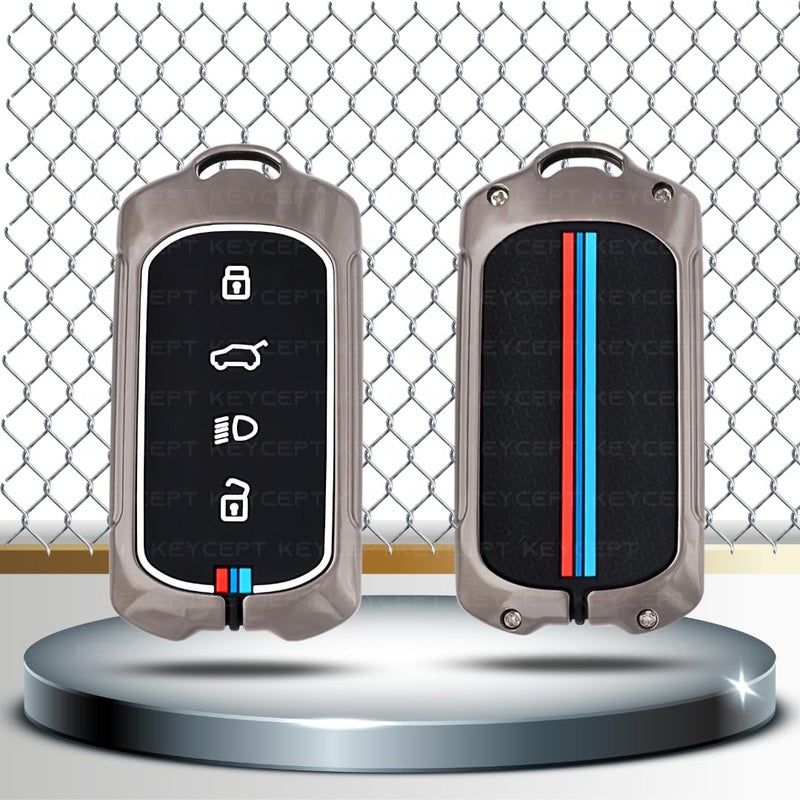 Keycept™ Metal Alloy Key Cover Compatible for Tata Curvv, Curvv EV 4 Button Smart Key (Cover). - Image 4