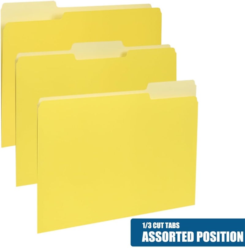 30 Pack File Folder Letter Size Colored File Folders Manila 1/3-Cut Tab Filing Folder for Documents Files Paper Organization, 5 Color - Image 4