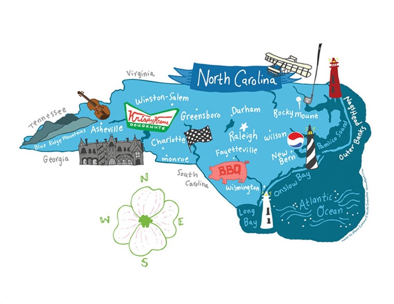 Allport Editions Hello : North Carolina Kitchen Towel - 100% Cotton Kitchen Dish Towel - Image 3