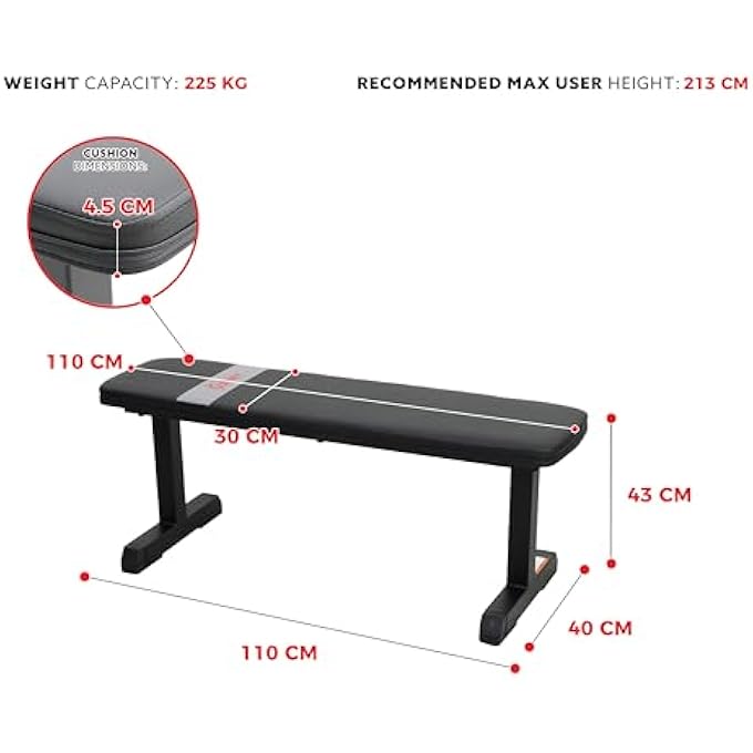 rayihni Flat Or Adjustable Incline/Decline Weight Bench For Heavy Duty Workouts, Sit Ups, Strength Training, Lifting And Home Gyms - Image 5