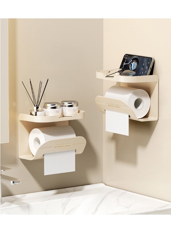 Reelyo Wall-Mounted Tissue Holder Punch-Free Tissue Dispenser Transparent Punch-Free Bathroom Toilet Paper Case Phone Rack Clear Tissue Storage  For Bathroom Living Room Bedroom  Office - Image 5