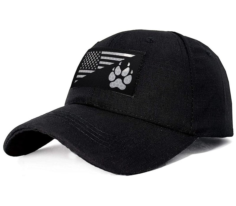 EHOPE IR Reflective Service Dog Patch US Flag Tactical Dog Paw Patches Vests/Harnesses Fastener Hook & Loop Patch (3.54 * 1.97In- Dog Paw-Black+White) - Image 5
