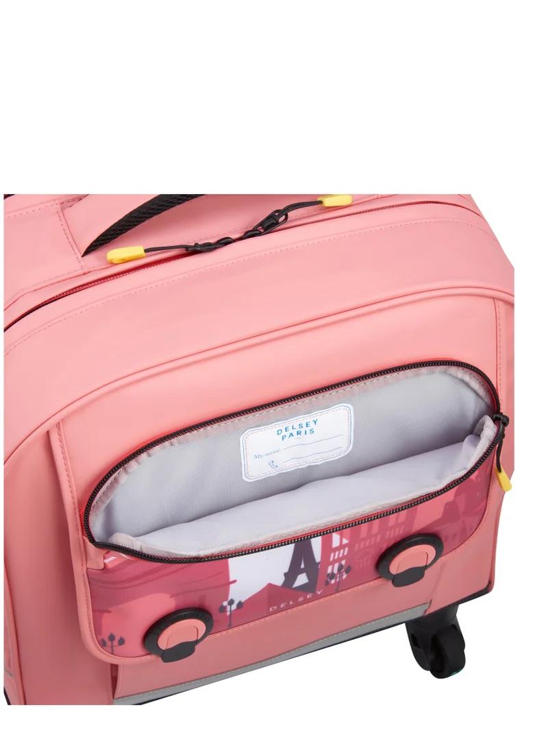 DELSEY Paris BTS 2023 4 Wheel Vertical Backpack 15.6" - Pink Printing