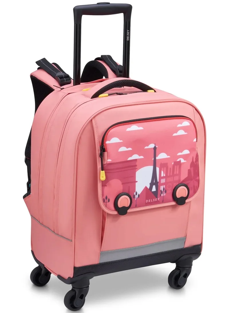 DELSEY Paris BTS 2023 - 4 Wheel Vertical Backpack Trolley 15.6'' - Pink Printing