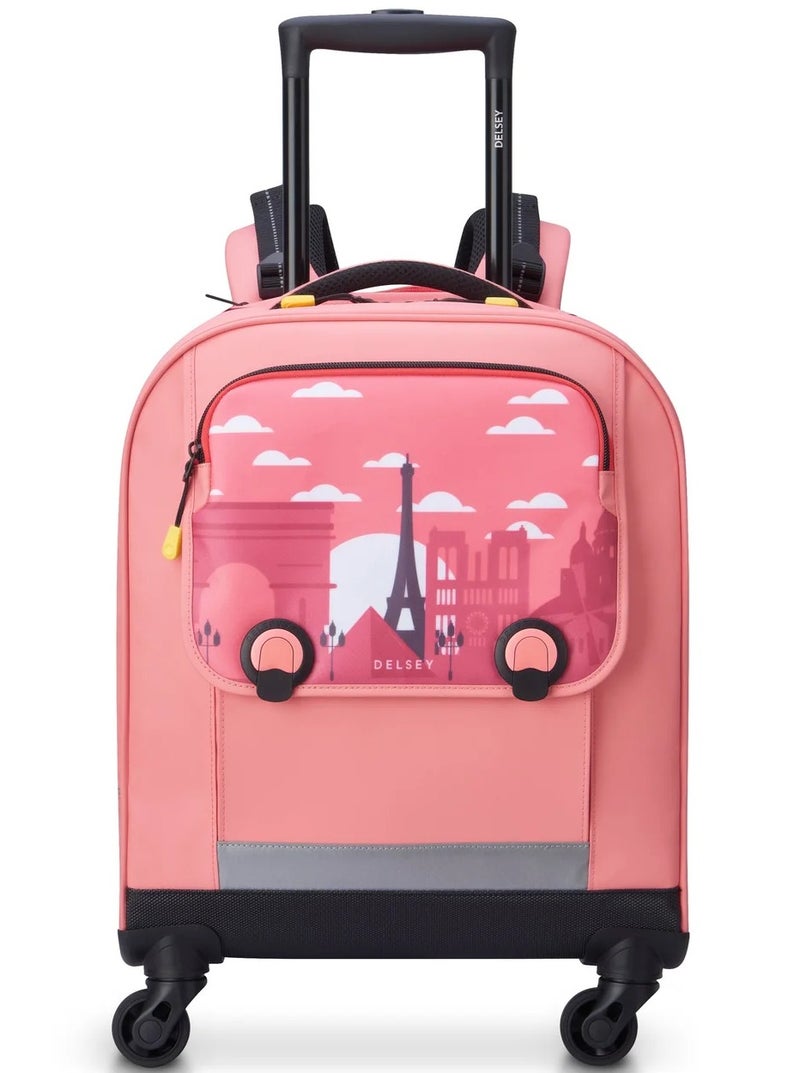 DELSEY Paris BTS 2023 - 4 Wheel Vertical Backpack Trolley 15.6'' - Pink Printing - Image 1