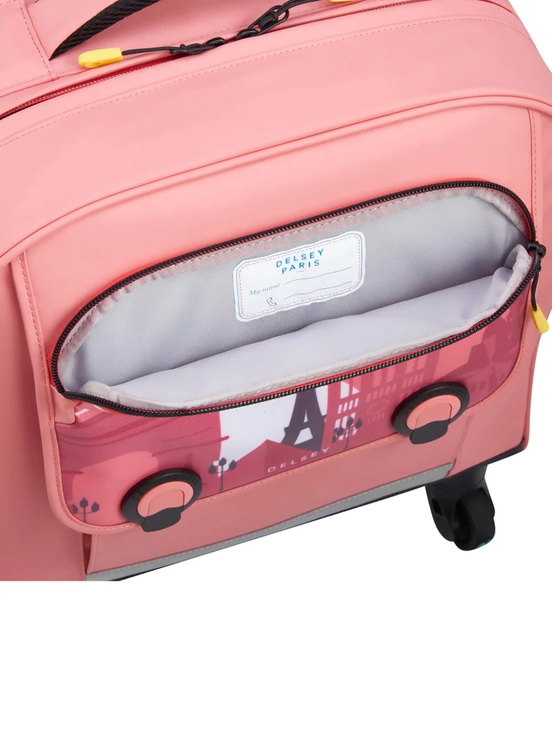 DELSEY Paris BTS 2023 - 4 Wheel Vertical Backpack Trolley 15.6'' - Pink Printing