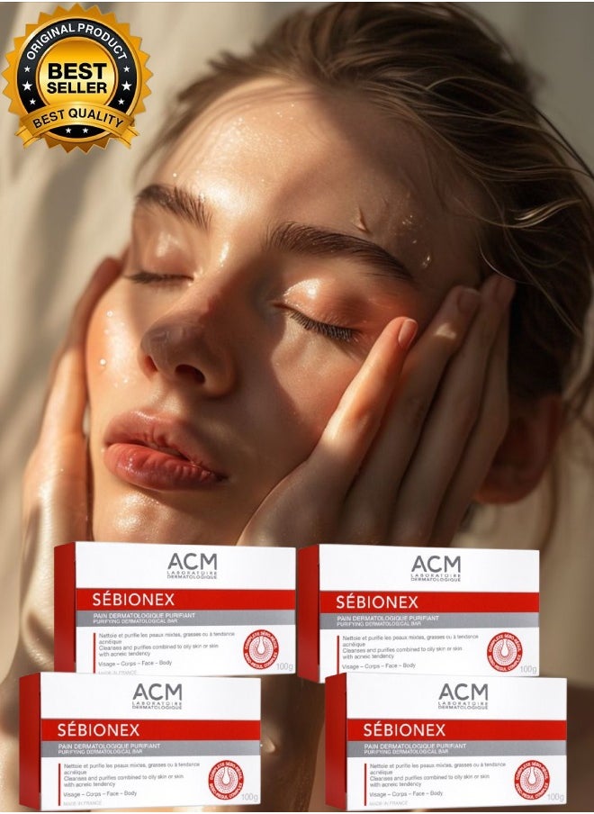 ACM 4 Pieces Sebionex Pain Dermatologique Purifiant Soap  - Image 1