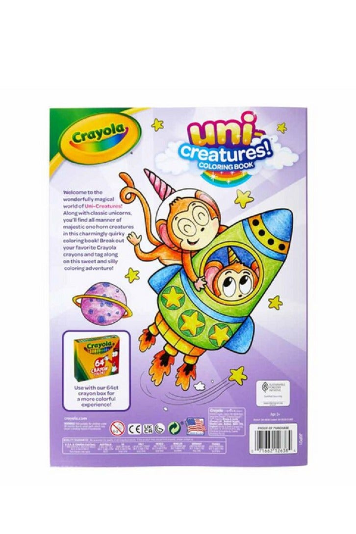 كرايولا كتاب تلوين Uni-Creatures متعدد الألوان، 96 صفحة - Image 1