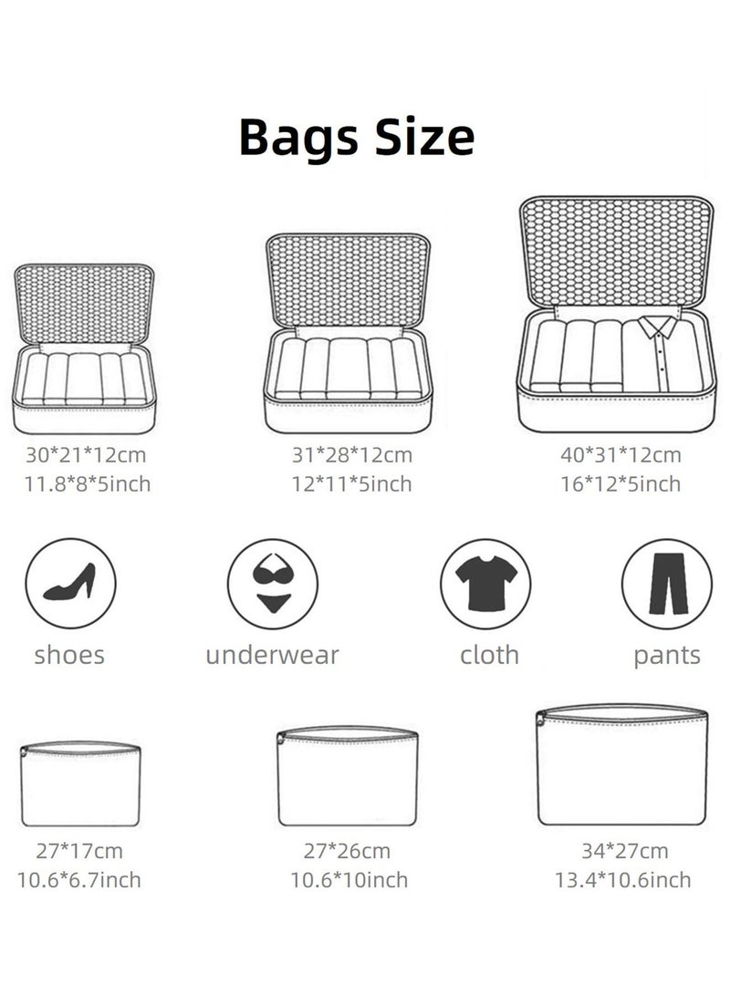 6Pcs Travel Luggage Bags Set Multi Functional Clothing Storage Organizer Pouches for Packing Organizing Home and Travel  - Image 2