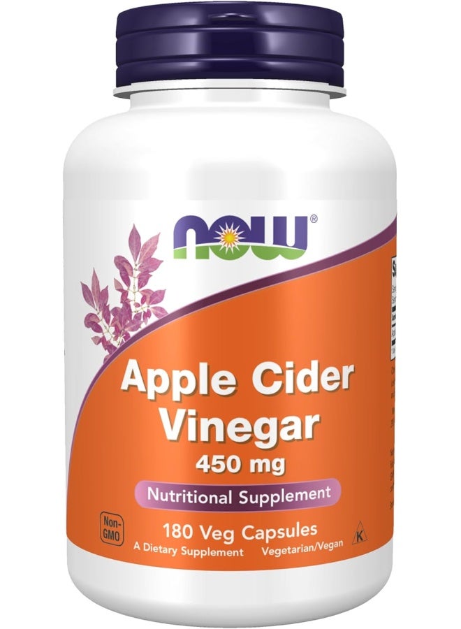 now Foods Apple Cider Vinegar 450Mg 180 Veg Capsules - Image 1
