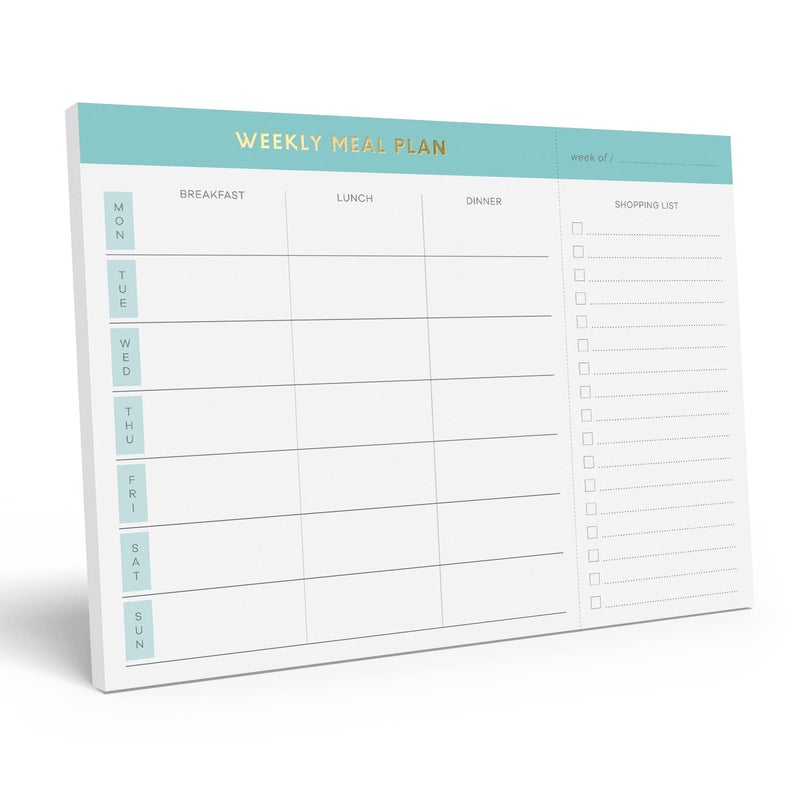 Sweetzer & Orange Weekly Meal Planner and Grocery List Magnetic Notepad. Pink 10x7” Meal Planning Pad with Tear Off Shopping List. Plan Weekly Menu Food for Weight Loss or Dinner List for Family! - Image 1