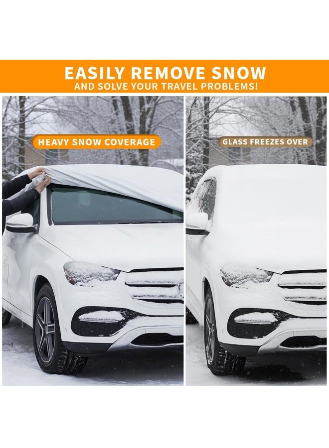 KDSPAROS Half Car Cover for Windshield Ice & Snow - Windshield Snow Cover with Hail Protector, All-Weather Car Cover Fit for Cars & SUVs with Reflective Straps (Sedan) - Image 5