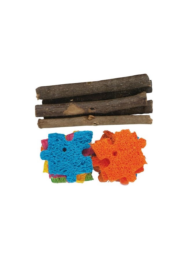 Kaytee - Kaytee Combo Chew Apple Wood & Puzzle - Image 1