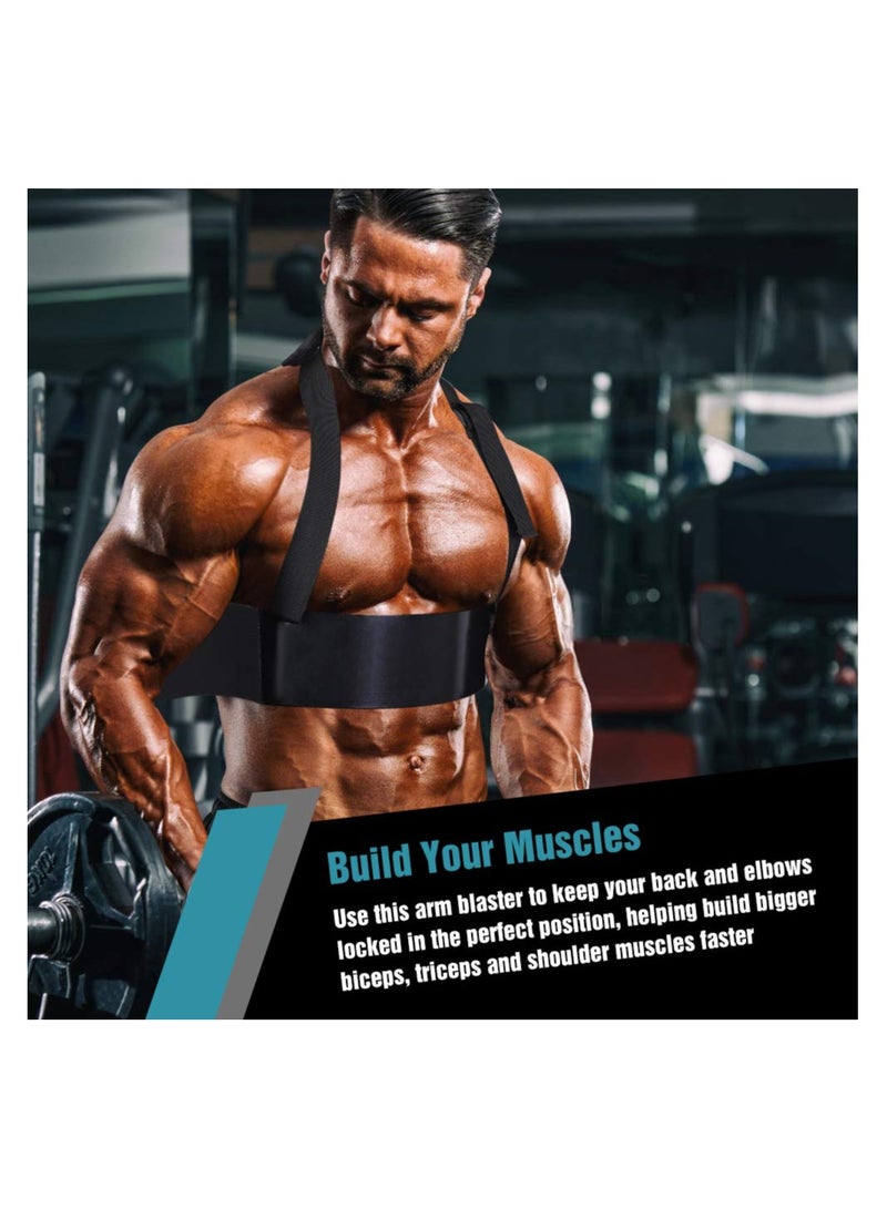 SOLARAE محدد العضلة ذات الرأسين Arm Blaster، مدرب العضلة ذات الرأسين، محدد العضلة ذات الرأسين Arm Blaster لبناء الأجسام، لياقة بدنية، رفع الأثقال، حزام دعم قابل للتعديل، لتدريب العضلات - Image 4