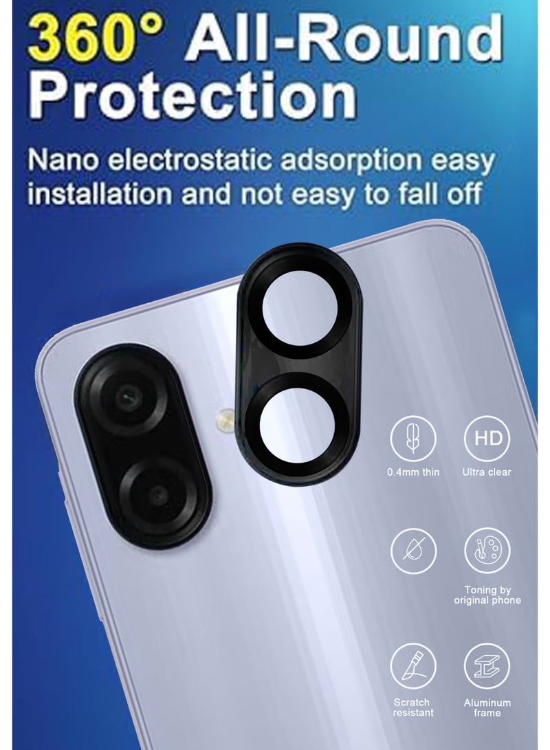 واقي عدسة كاميرا Samsung Galaxy A07، مقاوم للخدش، عالي الوضوح، فائق النحافة، مصنوع من الزجاج المقوى 9H، غطاء عدسة - أسود - Image 2