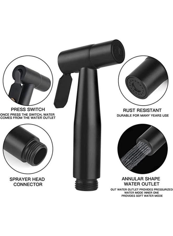 Handheld Bidet Toilet Sprayer Stainless Steel Brushed Bathroom Shower Bidet Spray Set  - Image 2