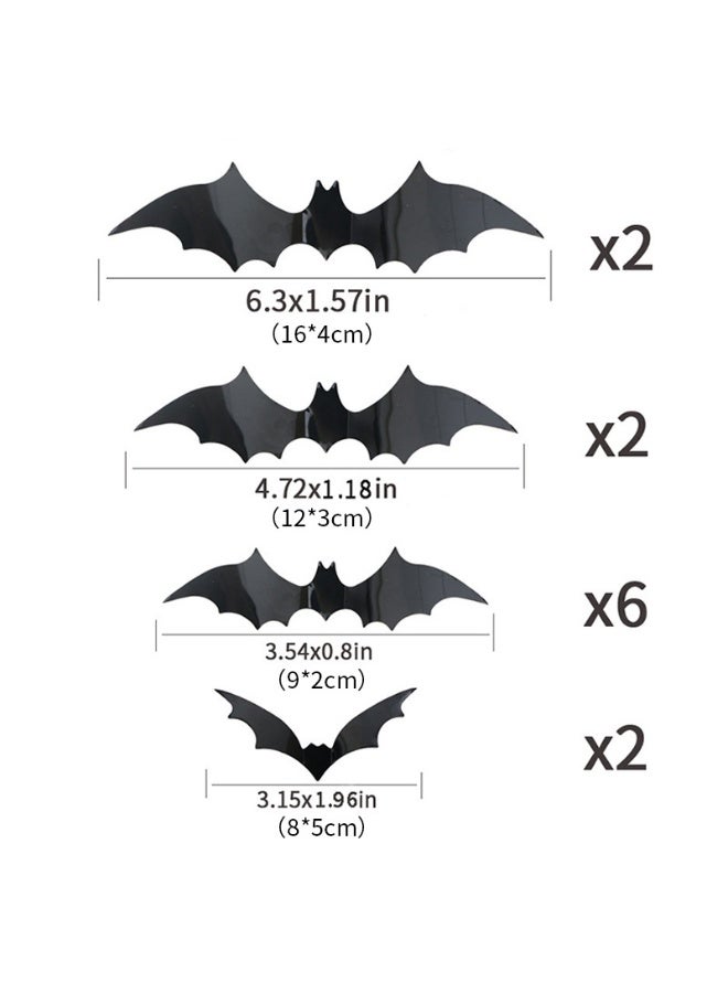 NIBEMINENT 3D Bat Wall Decals for Halloween - Essential Decor for Haunted House Party