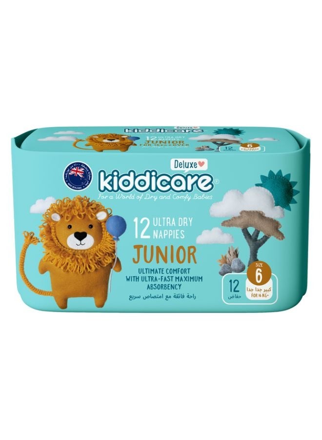 Kiddicare حفاضات ديلوكس جونيور حجم 6 12 ورقة - Image 1