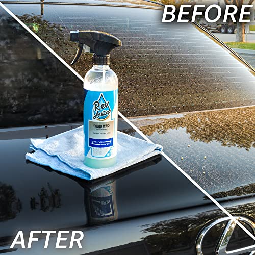 Rev Auto Waterless Car Wash Kit - Cleans Vehicles Without Water Source/Includes Two 16oz Waterless Wash Spray Cleaner and Microfiber Towels | Car Exterior Cleaner | No Rinse Car Wash Cleaning Spray - Image 2