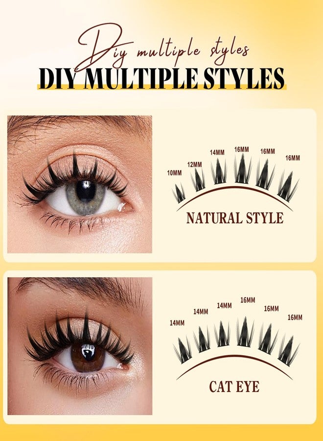 QUEWEL Fairy-Lash Clusters Kit, 140pcs Manga-Eyelash Clusters Kit Mix10-18mm Cluster Eyelash Extensions Kit With Lash Bond and Seal, Lash Tweezers and Remover for DIY Natural Lashes(FD-XYT 4 Set) - Image 3