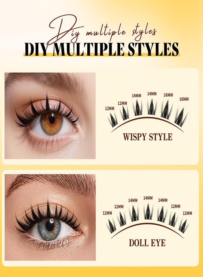 QUEWEL Fairy-Lash Clusters Kit, 140pcs Manga-Eyelash Clusters Kit Mix10-18mm Cluster Eyelash Extensions Kit With Lash Bond and Seal, Lash Tweezers and Remover for DIY Natural Lashes(FD-XYT 4 Set) - Image 4