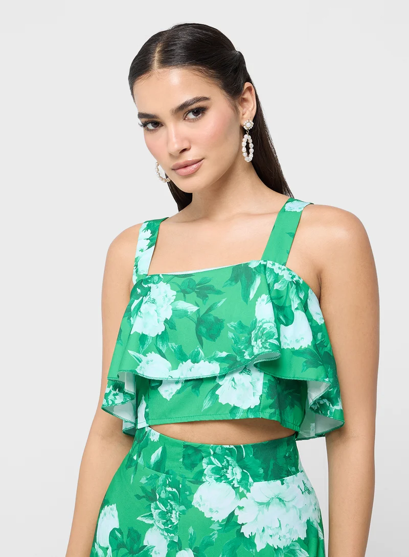 ELLA Floral Print Top & Skirt Set